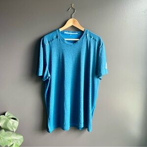 Mens ADIDAS Performance Tee in Bright Blue Logo on Sleeve Size XL